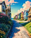 Paint by numbers - Fargerik gata 40x50cm thumbnail