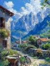 Paint by numbers - fjell landskap 40x50cm thumbnail