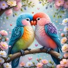 Diamond painting - Love birds 50x50cm thumbnail