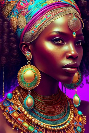 Diamond Painting - Afrikansk prinsesse 40x50cm