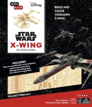 Star Wars byggesett i tre med bok - X-Wing 3/4