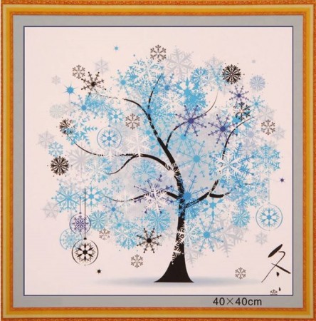 Korssting pakke - Four Season - Vinter 40x40cm (Påtegnet)