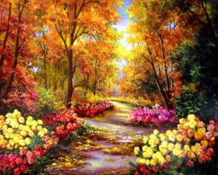 Diamond painting - Sommer i parken 40x50 cm