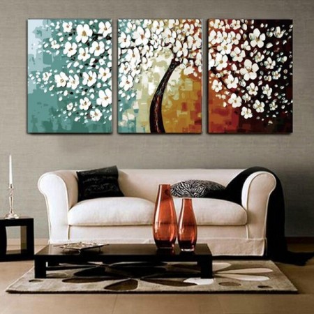 Paint by numbers - Maleri - Flower tree 3 stk à 40x50cm
