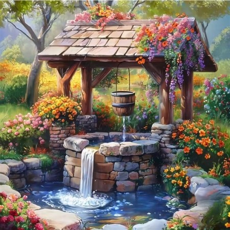 Diamond painting - Brønn 50x50cm