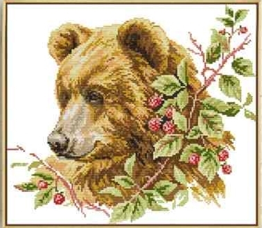 Korssting pakke - Brown bear 35x32 (Påtegnet)