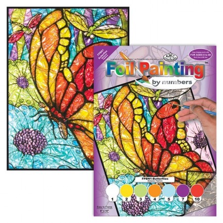 Sommerfugler - Folie Paint By Numbers Sett