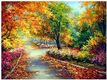 Diamond Painting - Høst i parken 40x50cm