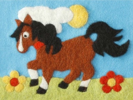 Ullfiltesett – 15x20cm – Hest