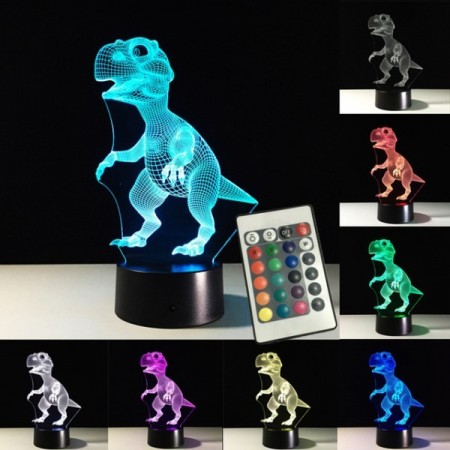 Nattlampe Dinosauer m/ 3D effekt