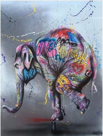 Diamond painting - Art work elephant  40x50 cm