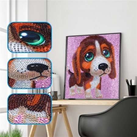 Diamond painting - Big eys dog 30x30 cm