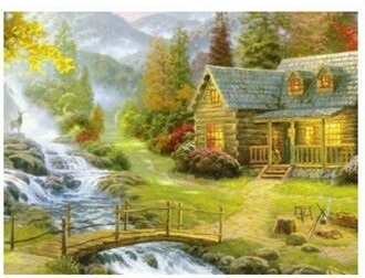 Diamond painting - Idyllisk landskap 40x50 cm