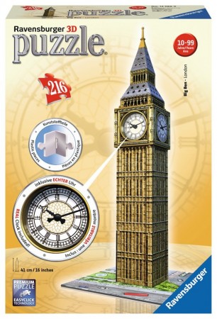 3D Puslespill - Big Ben med ekte klokke