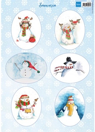 Marianne Design - klippeark - Snowmen - ovale