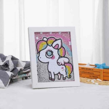 Diamond painting  - My Little Pony 15x20 cm med hvit ramme