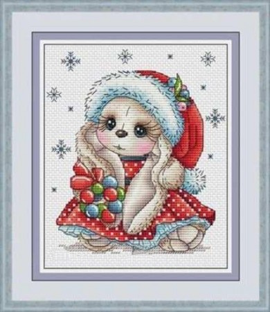 Korssting pakke - Jule kanin 21x23cm