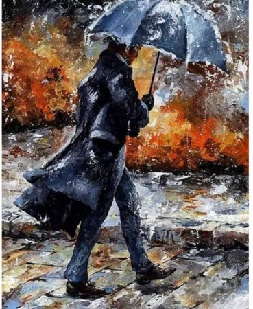 Paint by numbers - Man in the rain 40x50cm