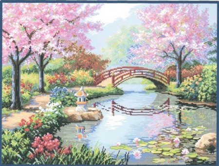 Korssting pakke - Vakker park 56x45cm