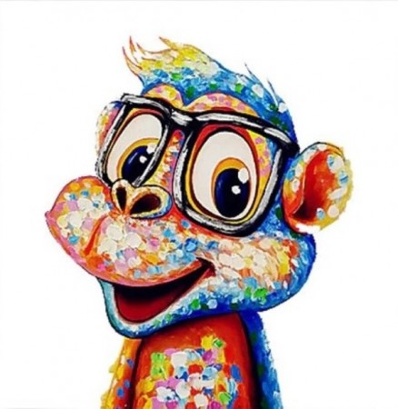 Diamond painting - Cute Monkey 30x30cm