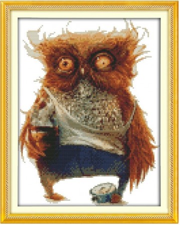 Korssting pakke - Stygg ugle 26x33cm