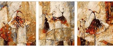 Paint by numbers - Maleri - Abstrakt dancers 3 stk à 40x50cm
