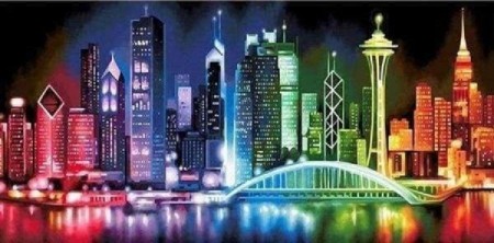 Diamond painting - City 30x60 cm
