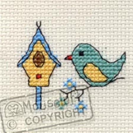 Mini korssting - Bird & Birdhouse
