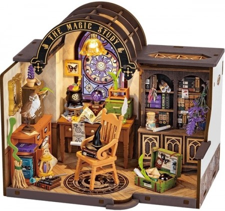 The Magic Study - Byggesett m/ lys - DIY Miniature Room