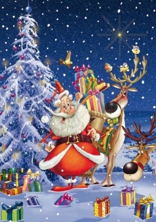 Piatnik puslespill - Happy Santa 1000