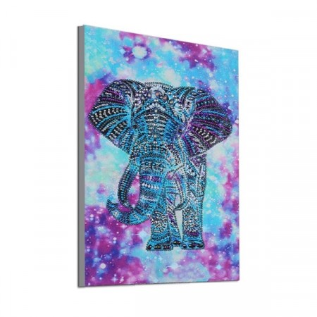 Diamond painting - Blå elefant 30x40 cm