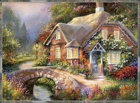 Korssting pakke - Sommer idyll 40x50cm