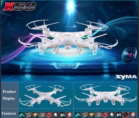 Syma X5C-1 med 2MP HD Camera 2.4G 4CH 6Axis drone