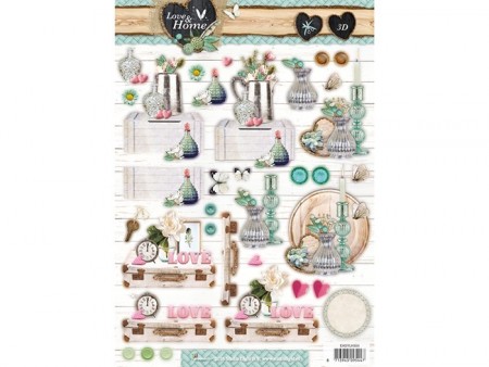 Studiolight 3D-ark utstanset – Love & Home 504