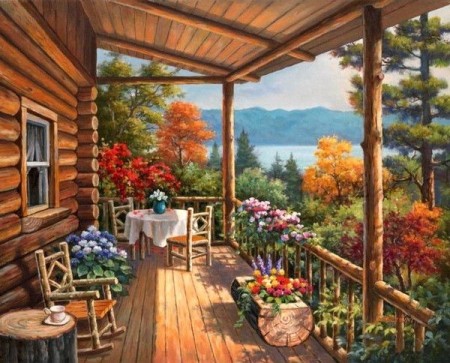 Diamond painting - Koselig veranda 40x50 cm