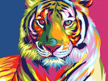 Paint By Numbers - Colorful Tiger 40x50cm (pt)