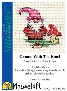 Mini korssting - Gnome With Toadstool