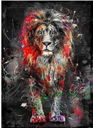 Diamond painting - Cool Lion 40x50 cm
