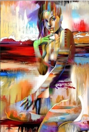 Paint By Numbers - Abstrakt kvinne - 5614 - 40x50cm