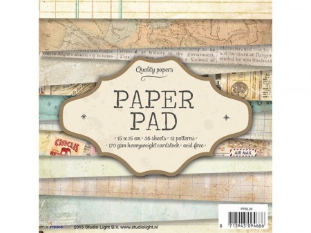 Studiolight Paperpad 36 ark - Vintage 15x15 cm 026