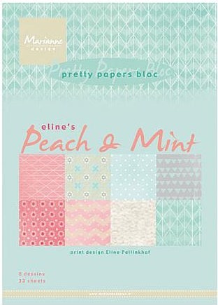 Marianne Design Papirblokk A5 – Eline´s Peach & Mint
