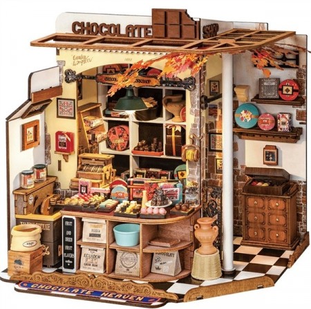 Henry`s chocolate - Byggesett m/ lys - DIY Miniature Room