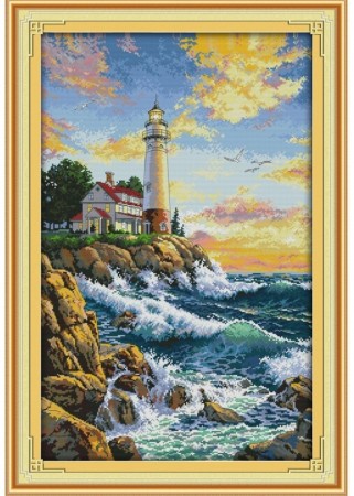 Korssting pakke - The lighthouse (2) 44x65cm