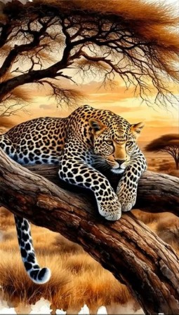 Diamond painting - Leopard 40x80cm