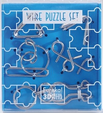 Wire Puzzle Set m/ 5 stk - Blå