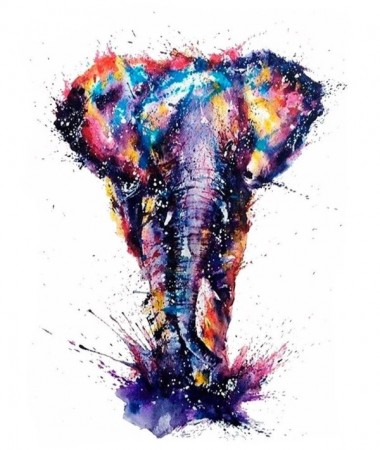 Paint by numbers - Watercolor elephant 40x50cm