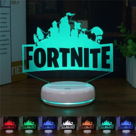 Fortnite bordlampe m/ lys i base og fjernkontroll