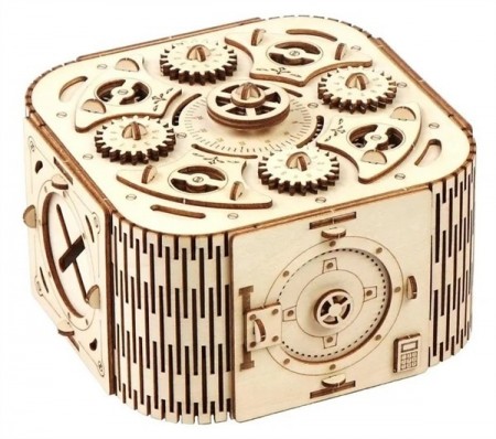 Secret box m/ gir og kodelås - Byggesett i tre