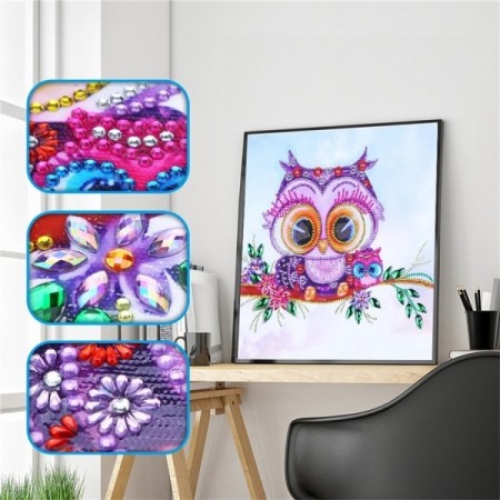 Diamond painting - Big eys Owl 30x30 cm