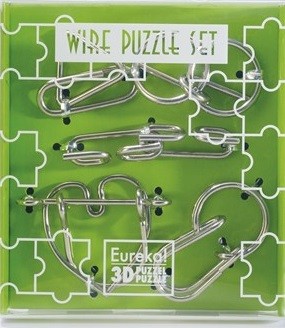 Wire Puzzle Set m/ 5 stk - Grønn